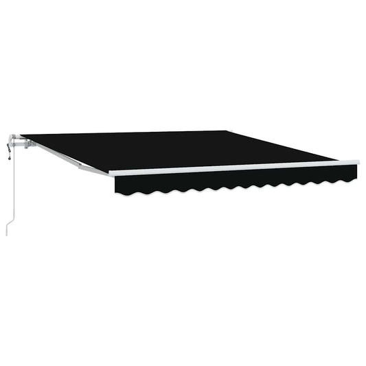 Toldo Retráctil Negro 350 X 250 Cm Tela Y Aluminio_0