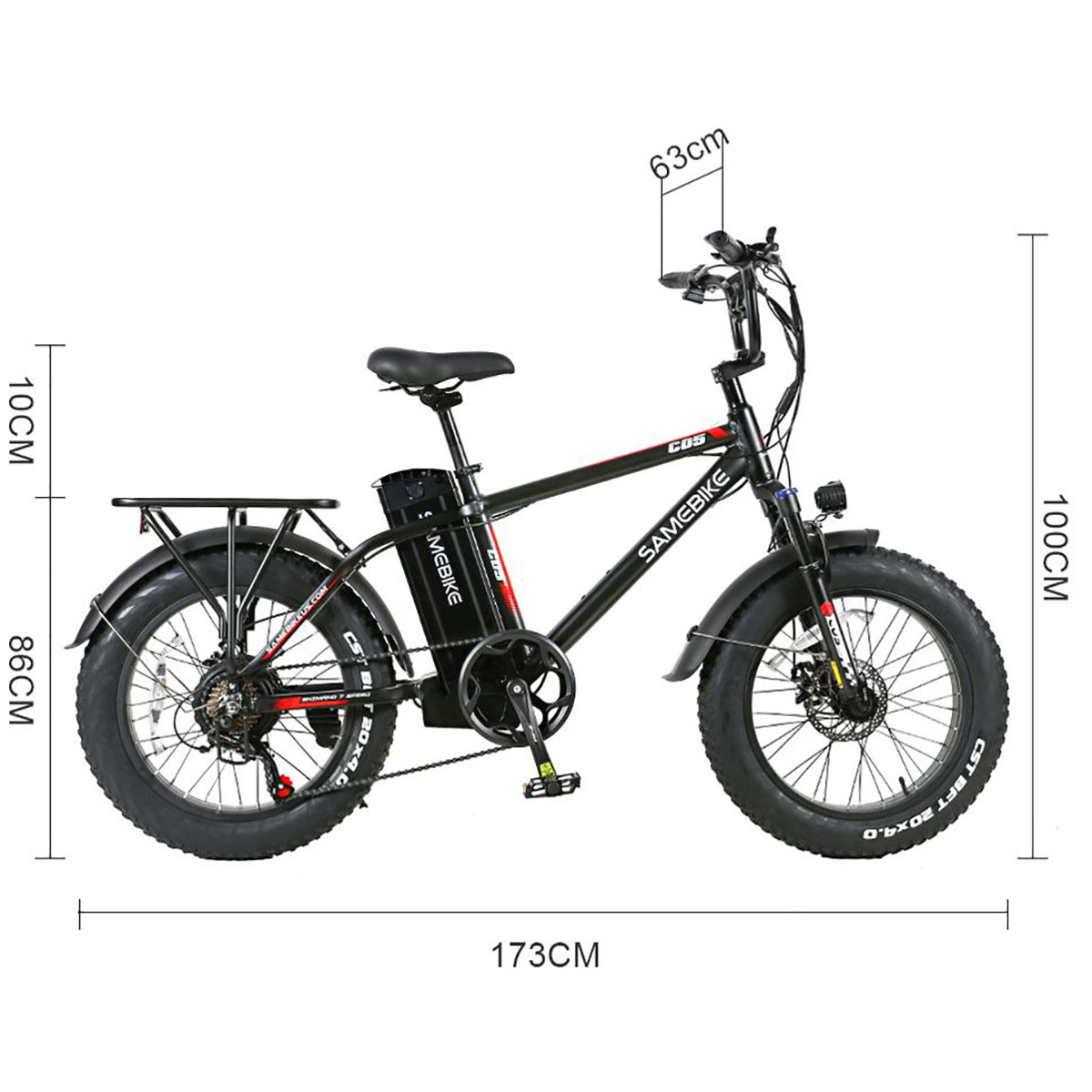 Fat Bike Electrica Samebike Xwc05 750w-48v-13ah (624wh) - Rueda 20x4.0 Color Negro_2