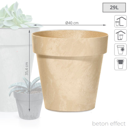 Maceta Cube Beton Effect 29l, 40x40x35,4cm, Color Crema_2