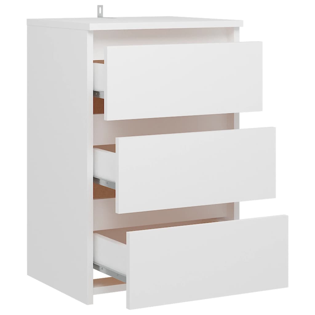 Mesita De Noche Madera De Ingeniería Blanco 40x35x62,5 Cm_3