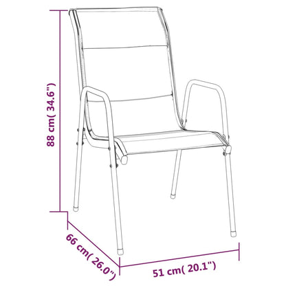 Vidaxl Juego De Comedor Para Jardín 3 Piezas Acero Negro_2