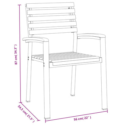 Juego De Comedor De Jardín 9 Pzas Madera Maciza Acacia Y Metal / Vetonek_2