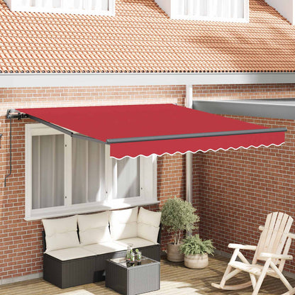 Toldo Retráctil Rojo 300 X 250 Cm Poliéster Y Aluminio_1