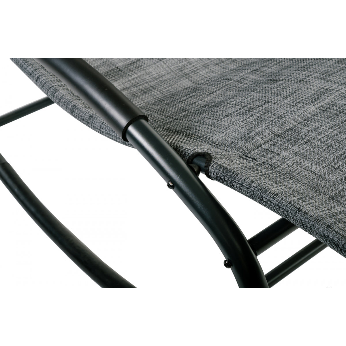 Hamaca De Jardín - Mecedora Doble Con Sombrilla Y Reposacabezas Gris 2 Personas Texaline 2x2 Y Acero - Muebles De Jardín - 136x165xh170cm_1