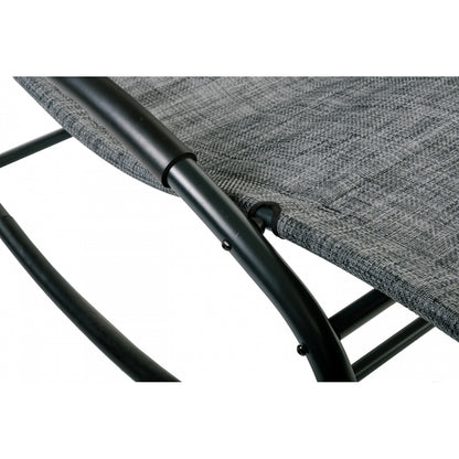 Hamaca De Jardín - Mecedora Doble Con Sombrilla Y Reposacabezas Gris 2 Personas Texaline 2x2 Y Acero - Muebles De Jardín - 136x165xh170cm_1