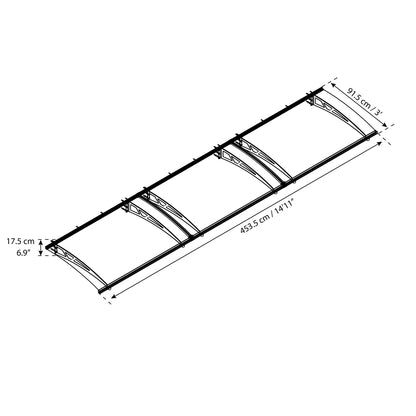Marquesina para puerta Altair 453x91 cm