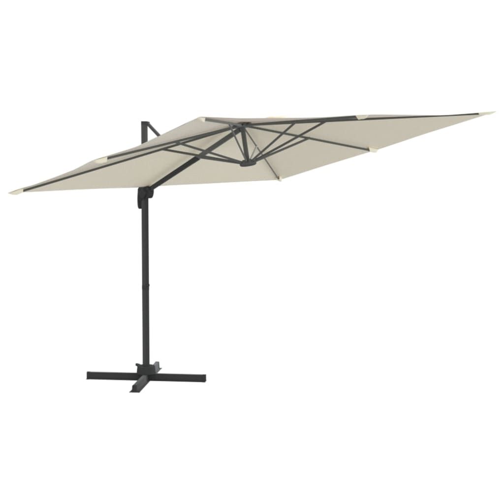 Vidaxl Sombrilla Voladiza Con Led Blanco Arena 400x300 Cm_0