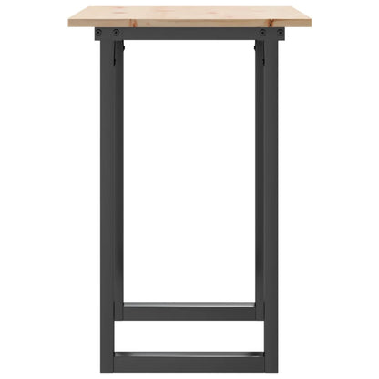 Mesa De Comedor Marco O Madera Maciza Pino Y Acero 80x50x75 Cm_3