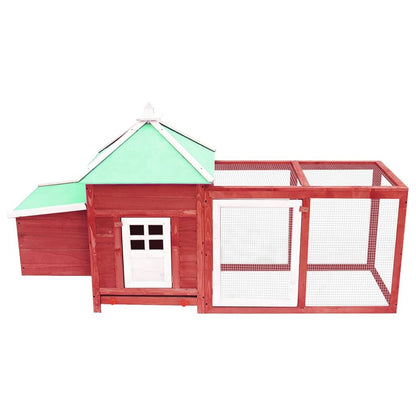 Vidaxl Gallinero Con Ponedero Madera Maciza Abeto Rojo 190x72x102 Cm_1