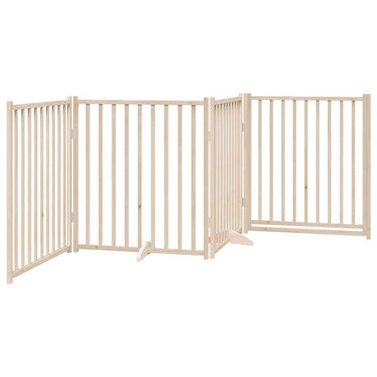Vidaxl Puerta Para Perros Con Puerta Plegable De 4 Paneles, 320 Cm, Madera Maciza De Abeto_5