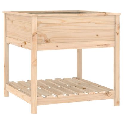 Jardinera Con Estante Madera Maciza De Pino 82,5x82,5x81 Cm_0