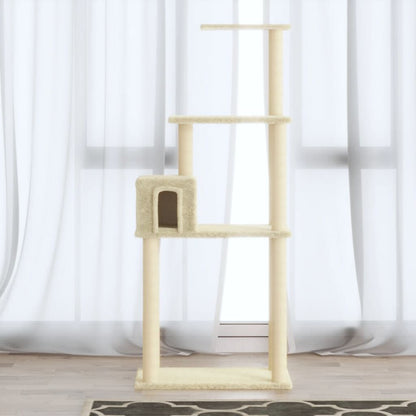 Vidaxl Rascador Para Gatos Con Postes De Sisal Crema 147 Cm_1