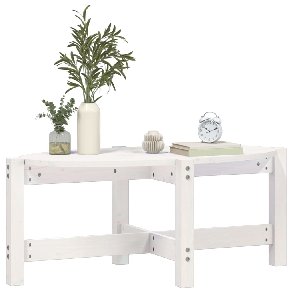 Mesa De Centro De Madera Maciza De Pino Blanco 87x48x35 Cm_2