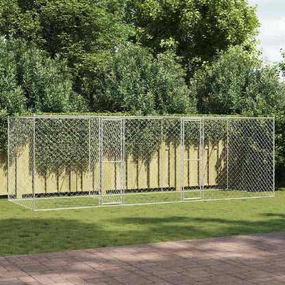 Jaula Para Perro Plateado 600 X 200 X 200 Cm Acero Galvanizado_1