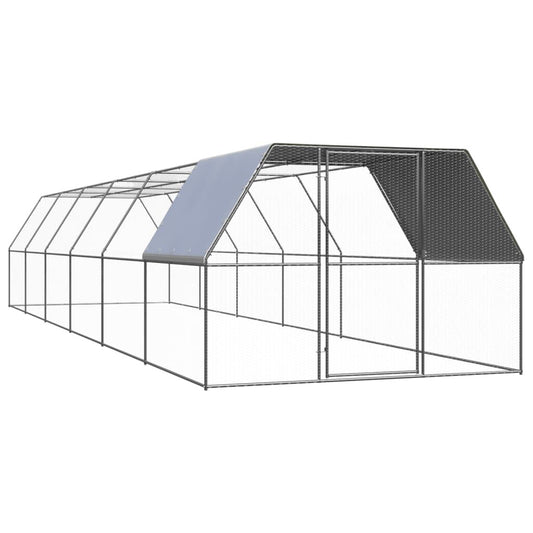 Vidaxl Jaula Gallinero De Exterior De Acero Galvanizado 3x12x2 M_0