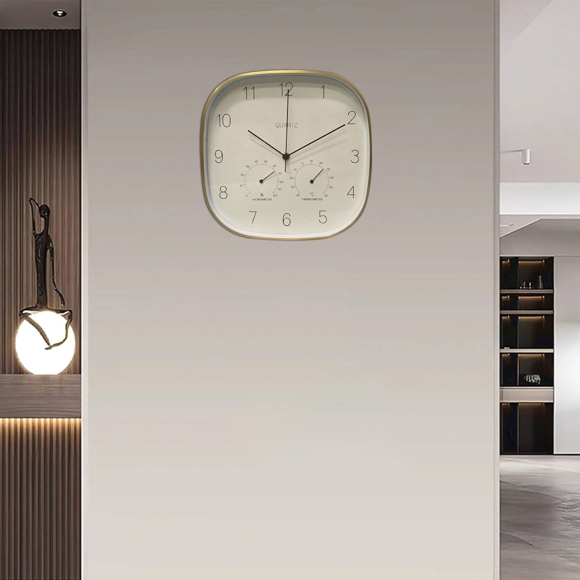 Well Home Reloj De Pared Marco Dorado Ø28,5x4cm