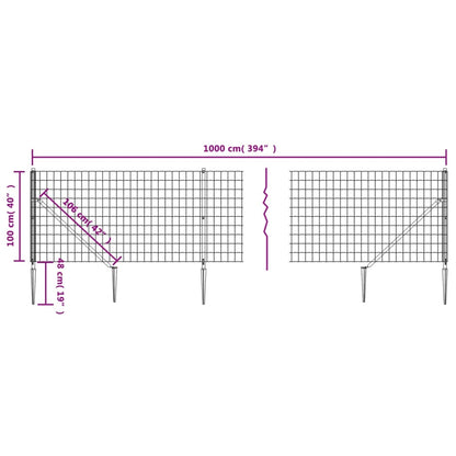Cerca De Alambre Con Pinchos De Anclaje Gris Antracita 1x10 M / Vetonek_2