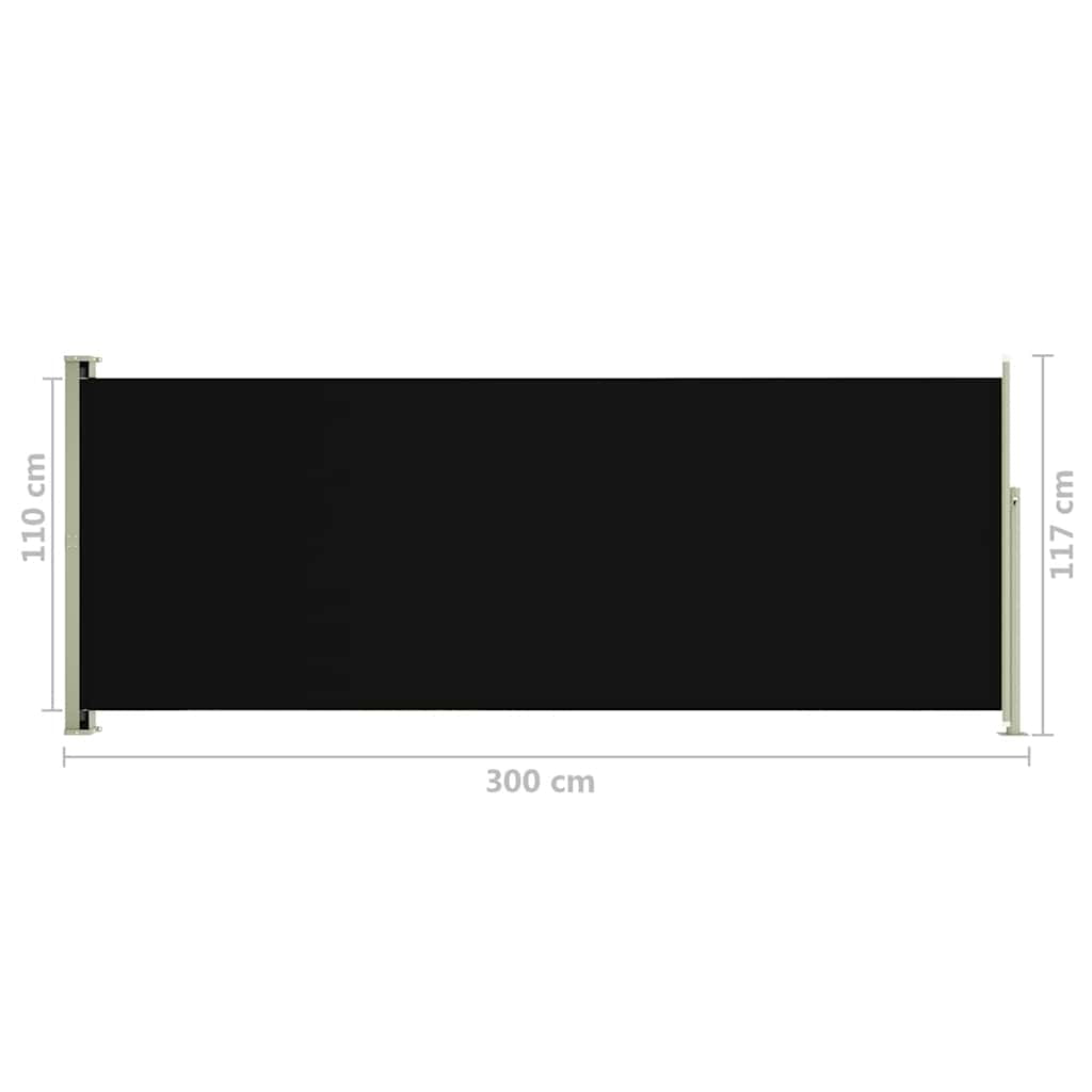 Vidaxl Toldo Lateral Retráctil De Jardín Negro 117x300 Cm_2