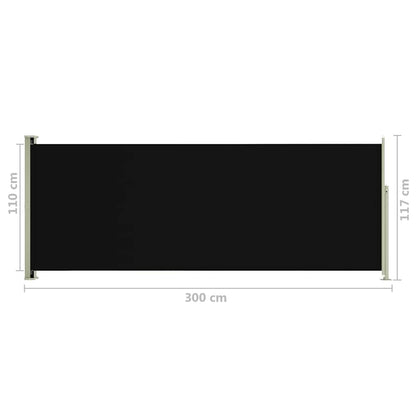 Vidaxl Toldo Lateral Retráctil De Jardín Negro 117x300 Cm_2