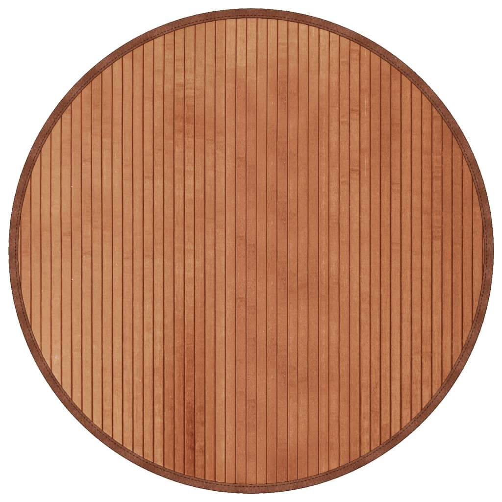 Vidaxl Alfombra Redonda Bambú Marrón 80 Cm_0