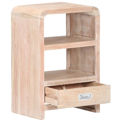 Mesita De Noche De Madera Maciza De Acacia 40x30x60 Cm_0