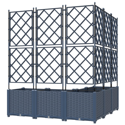 Vidaxl Maceta De Jardín Con Enrejado 5 Pcs Gris 120 X 120 X 143 Cm Pp_4