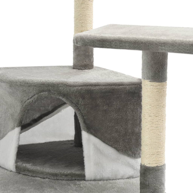 Vidaxl Rascador Para Gatos Con Poste De Sisal 203 Cm Gris Y Blanco_5