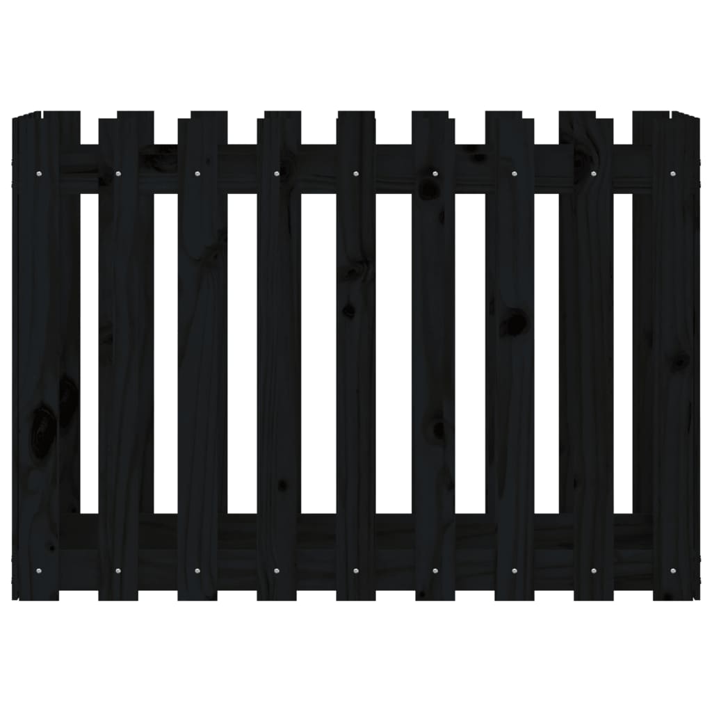 Arriate Elevado Jardín Con Valla Madera Pino Negro 100x50x70cm_4