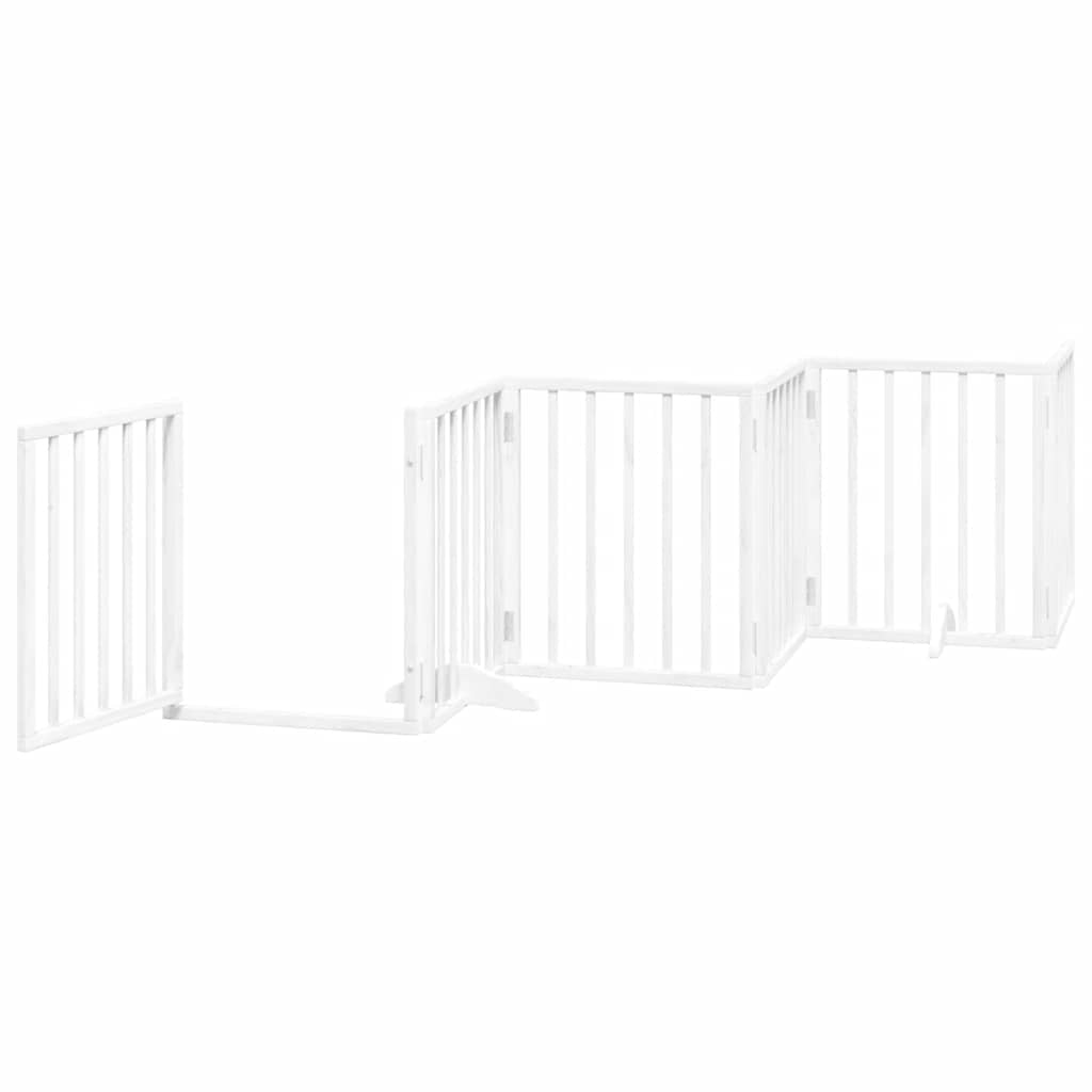 Vidaxl Puerta De Perros Plegable 15 Paneles Madera Álamo Blanca 750 Cm_3
