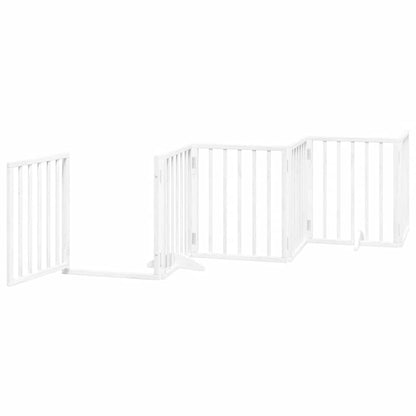 Vidaxl Puerta De Perros Plegable 15 Paneles Madera Álamo Blanca 750 Cm_3