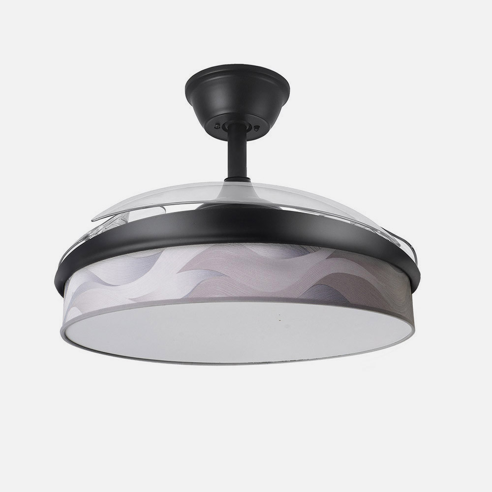 Ventilador Dc Moda 72w Negro/ola Gris 91d 3aspas 7200lm 3000-4000-6000k Remoto+ Memoria+ Temporizador_2