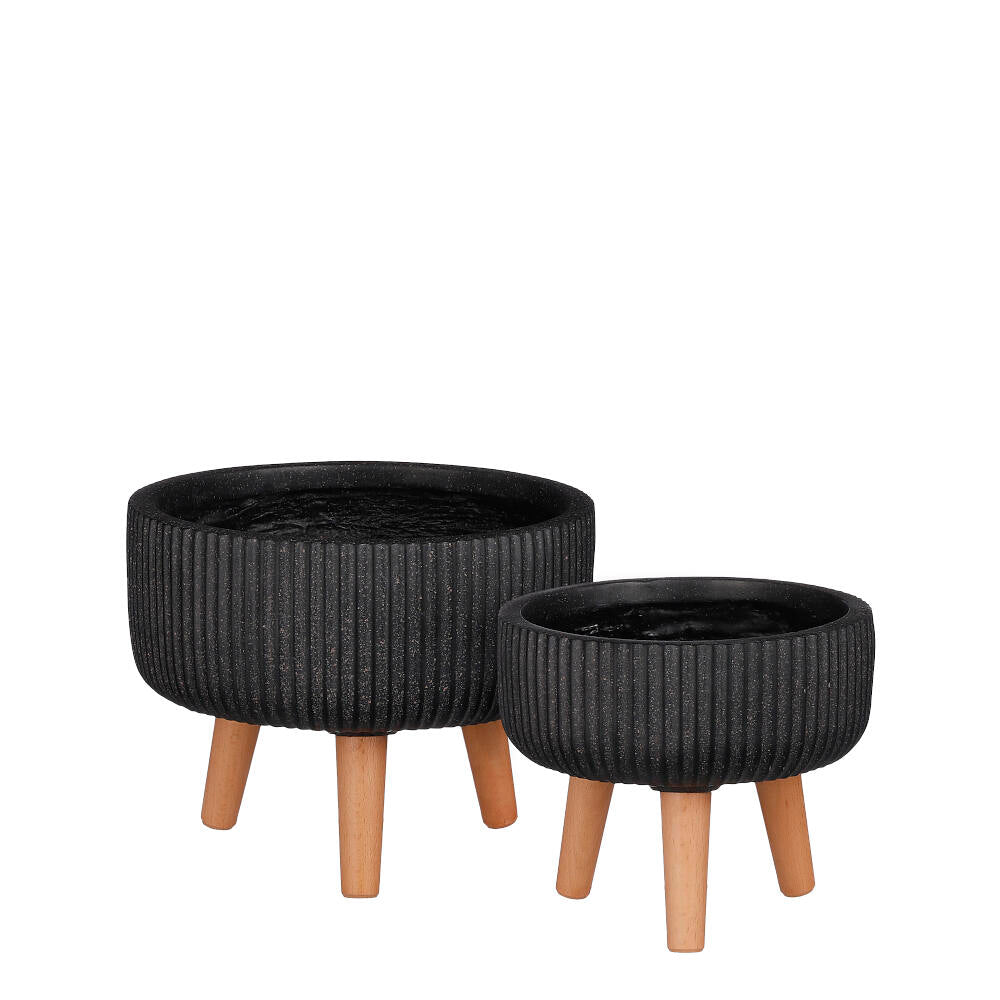 Cuenco Fibra Con Patas Negro 21x24cm_0