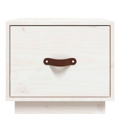Mesita De Noche Madera Maciza De Pino Blanco 40x34x35 Cm_3