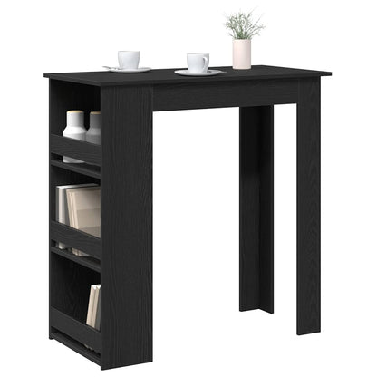 Mesa Bar Con Estante Almacenaje Roble Negro 102x50x103,5 Cm_2