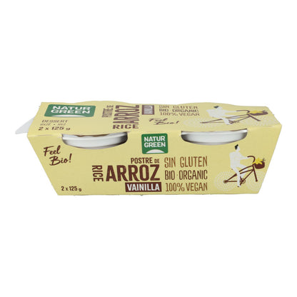 Postre de Arroz Vainilla NaturGreen, 2 X 125 g