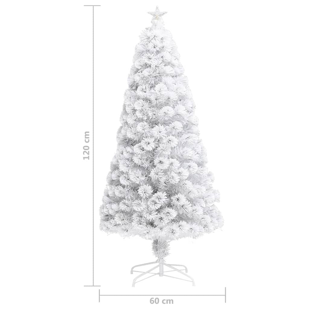 Vidaxl Árbol De Navidad Artificial Con Luces Fibra Óptica Blanco 120cm_2