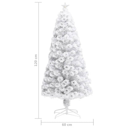 Vidaxl Árbol De Navidad Artificial Con Luces Fibra Óptica Blanco 120cm_2