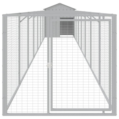 Caseta Perros Tejado Acero Galvanizado Gris Claro 117x813x123cm_2