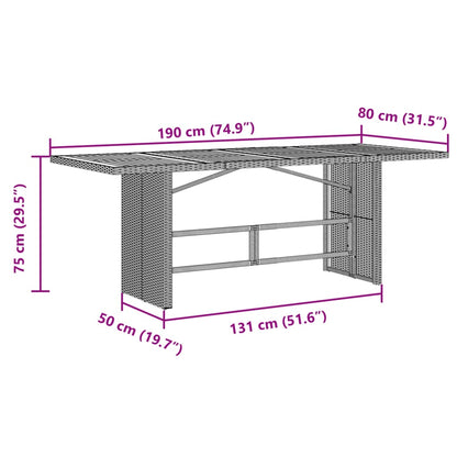 Set De Mesa Y Sillas De Jardín 7 Pzas Y Cojines Ratán Pe Negro / Vetonek_5