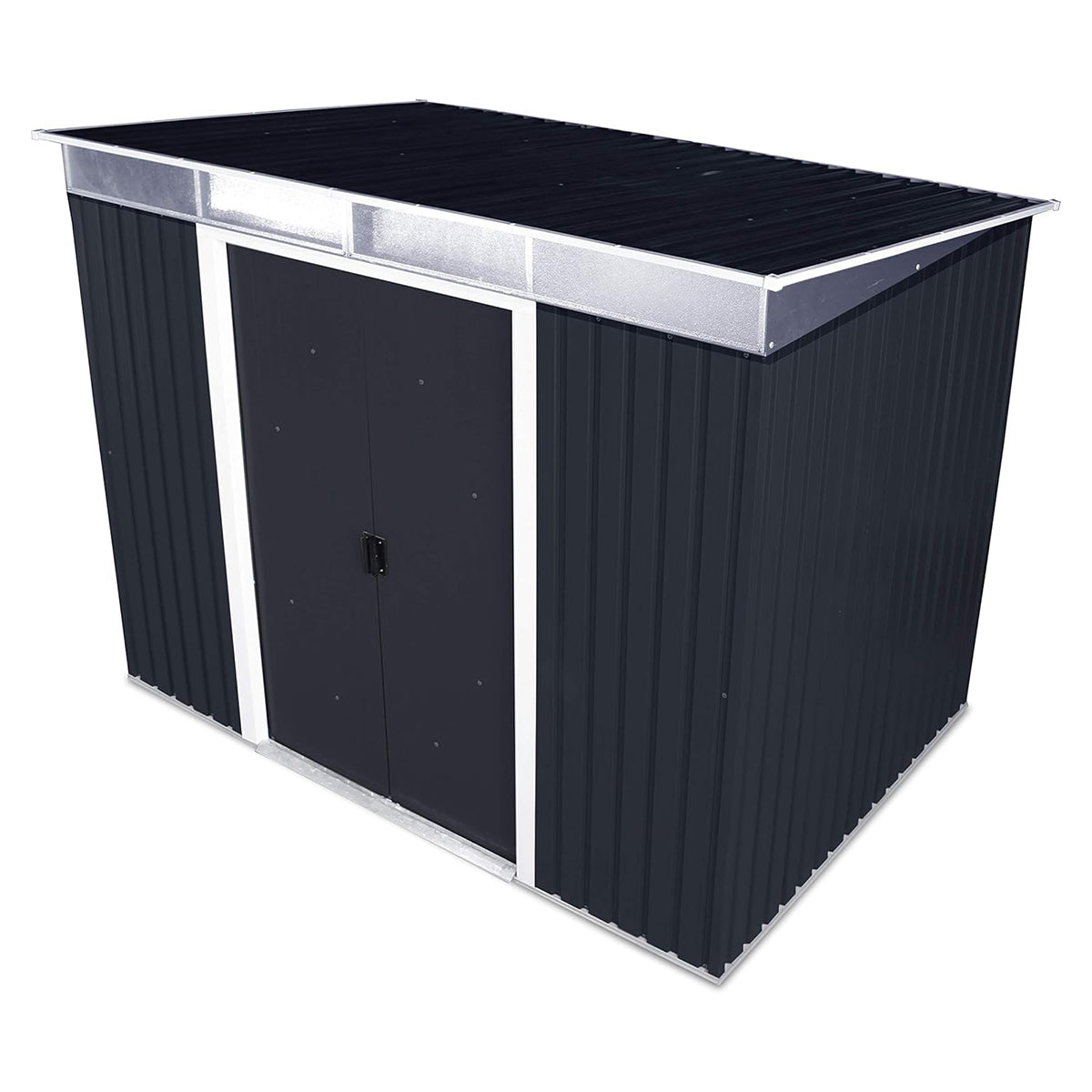 Caseta Jardín Top Shed Pentroof 8×6 Metal Gris Antracita_3