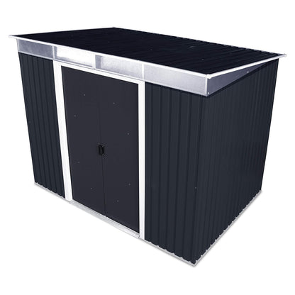 Caseta Jardín Top Shed Pentroof 8×6 Metal Gris Antracita_3