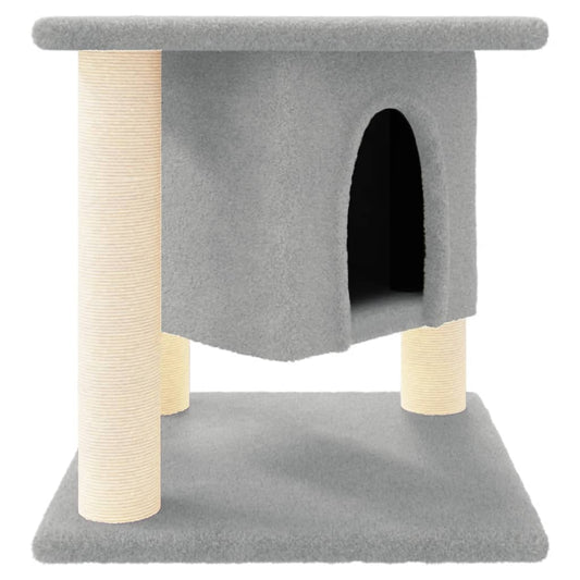 Vidaxl Rascador Para Gatos Con Postes De Sisal Gris Claro 37 Cm_0