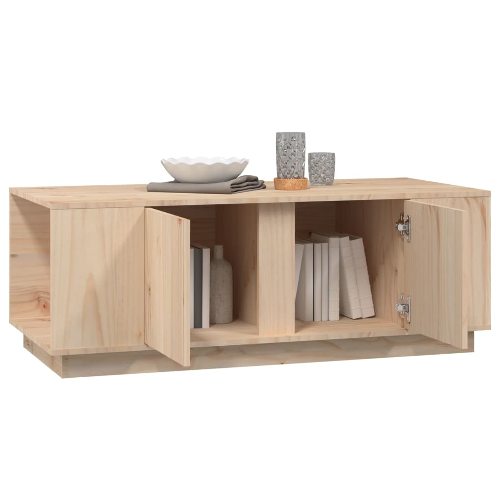 Mesa De Centro De Madera Maciza De Pino 110x50x40 Cm_2