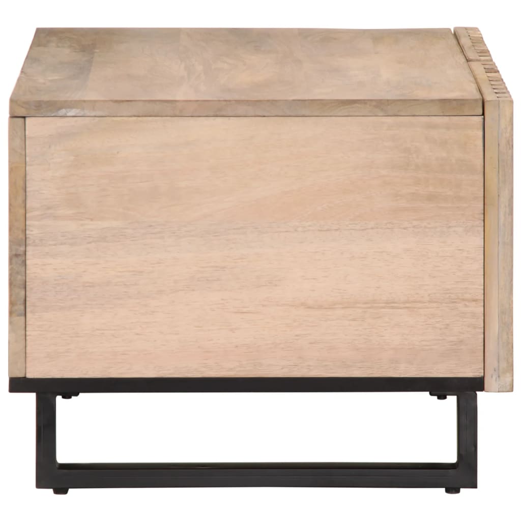 Mesa De Centro De Madera Maciza De Mango Blanca 80x51x40 Cm_1