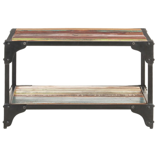 Mesa De Centro De Madera Maciza Reciclada 60x60x35 Cm_0
