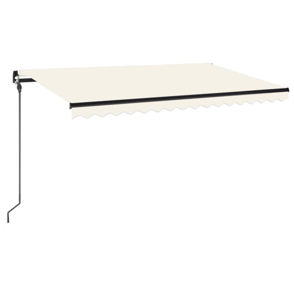 Toldo Manual Retráctil Con Led Crema 400x300 Cm_0