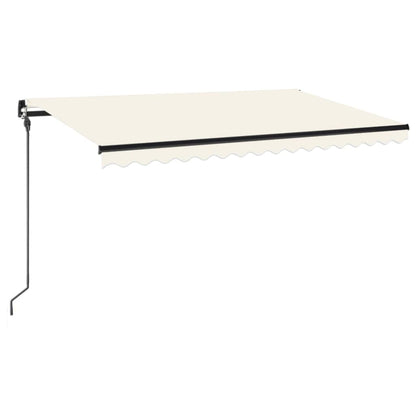 Toldo Manual Retráctil Con Led Crema 400x300 Cm_0