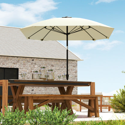 Outsunny Sombrilla De Terraza Exterior 233x233 Cm Con Ángulo Ajustable Crema_1