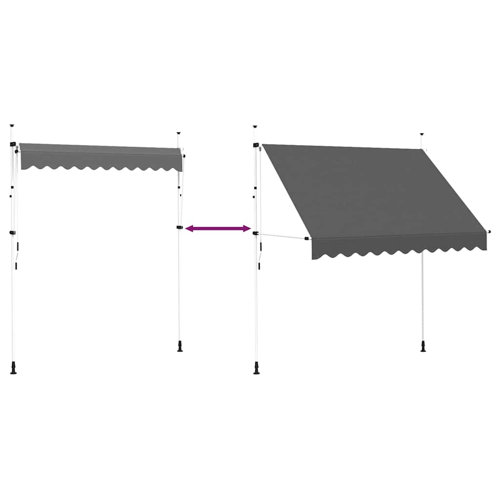 Toldo Retráctil De Operación Manual Antracita 250 Cm_5
