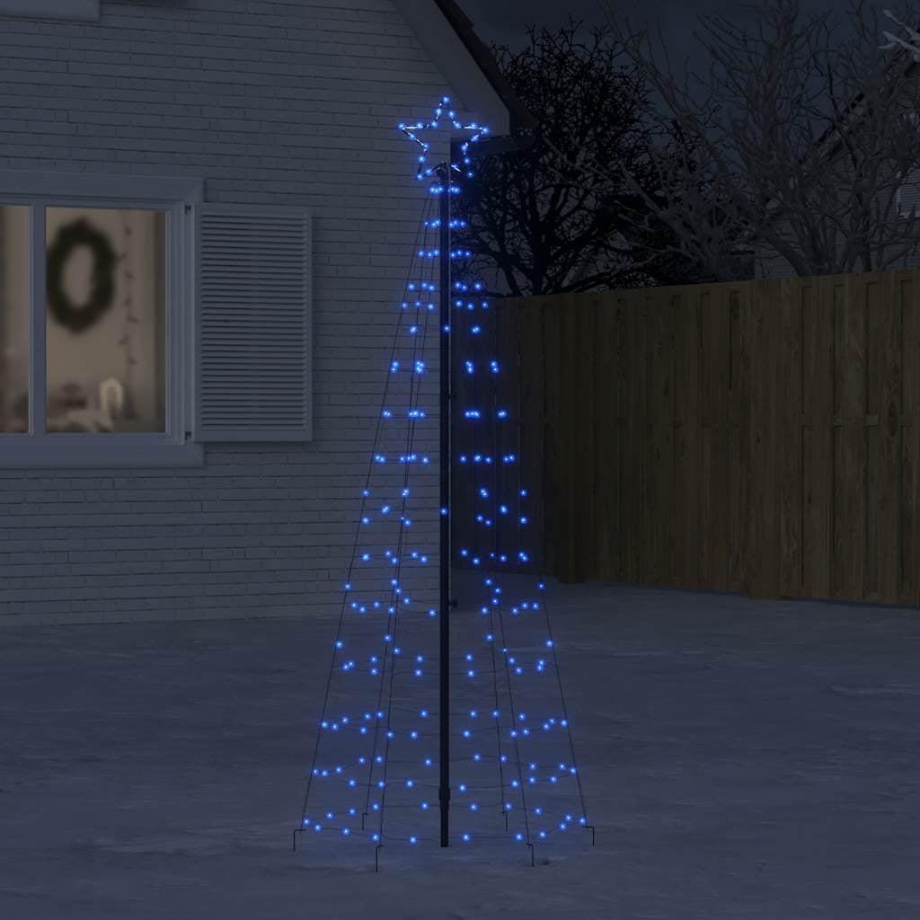 Vidaxl Árbol De Navidad Led Con Estacas 220 Leds Azul 180 Cm_1